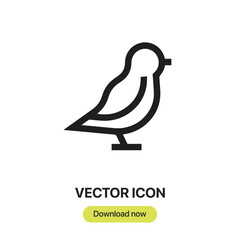 Bird icon vector. Linear-style sign for mobile concept and web design. Bird symbol illustration. Pixel vector graphics - Vector.	
