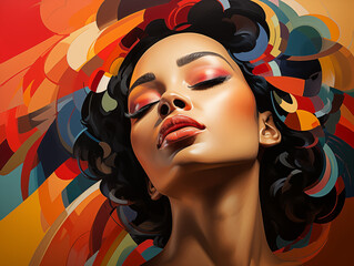 Woman abstract portrait illustration background. Wallpaper