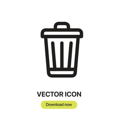 Recycle Bin icon vector. Linear-style sign for mobile concept and web design. Recycle Bin symbol illustration. Pixel vector graphics - Vector.	
