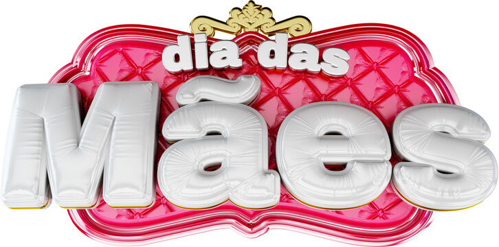 logotipo 3d dia das maes, selo 3d varejo feliz dia das maes
