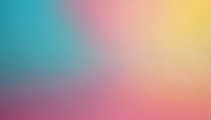 Colorful pink, yellow and turquoise gradient noisy grain background texture - obrazy, fototapety, plakaty