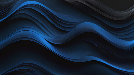 Black dark azure cobalt sapphire blue abstract background Color gradient Geometric shape Wave wavy curved line Rough grunge grain - obrazy, fototapety, plakaty
