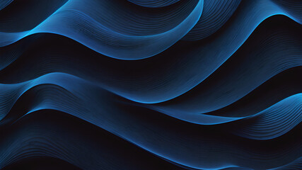 Black dark azure cobalt sapphire blue abstract background Color gradient Geometric shape Wave wavy curved line Rough grunge grain