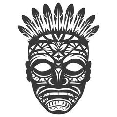 Fototapeta premium Silhouette Hawaiian Mask black color only