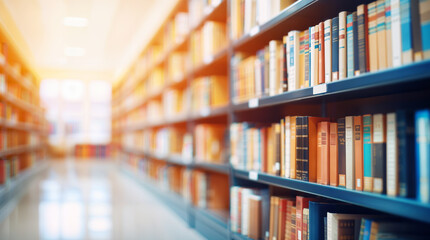 Public library blurred for background, business school and education concept, academic books, study hd