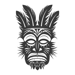 Fototapeta premium Silhouette Hawaiian Mask black color only
