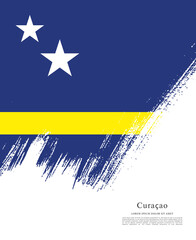 Flag of Curacao, vector layout design