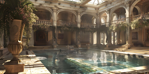 Swimming pool in the interior of the Palace of Versailles
