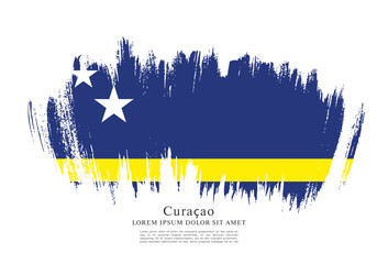 Obraz na płótnie Canvas Flag of Curacao, vector layout design