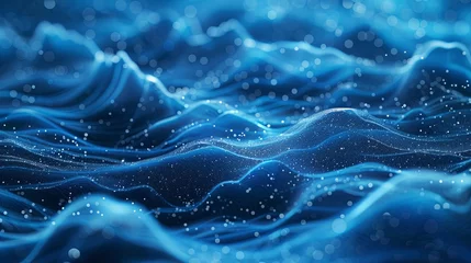 Fotobehang  blue background with waves © MeharUn