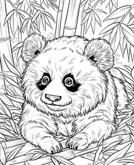Poster Panda for kids to colour © ringnecked