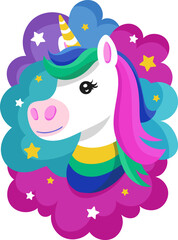 Cute unicorn. Vector illustration