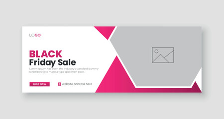 Black friday discount sale social media facebook cover design or web banner ads template.