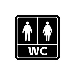 Toilet (restroom) icon. Designation of men's and women's toilets. Pictogram of a man and a woman. Silhouette of a person indicating a restroom.