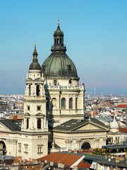 Fototapeta na wymiar Budapest, Hungary, city skyline with St. Stephens Basilica