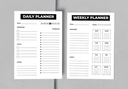 Daily and Weekly Planner Design Template