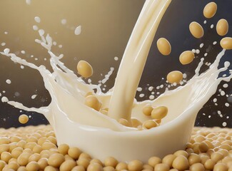 Soy milk 3d rendering
