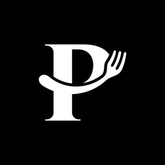 Letter P minimalist logo and icon design