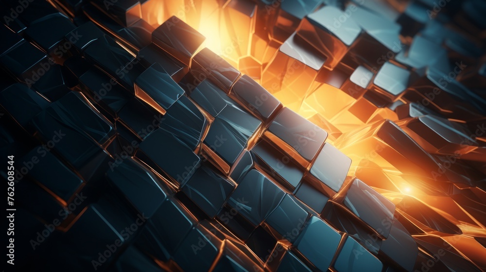 Aufkleber Generative AI Overlapping layers of textures and gradients producing an abstract digital backdrop.