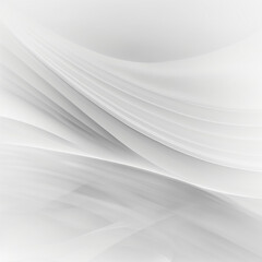 Obraz premium An abstract white background with 3D waves, soft edges and curves that highlight the play of light on smooth surfaces. The composition is balanced, demonstrating the elegance of lines and the beauty o