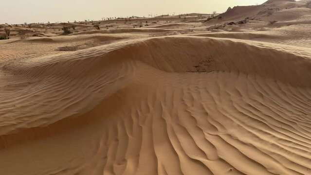Wind Blowing Sand off the Dunes in the Sahara