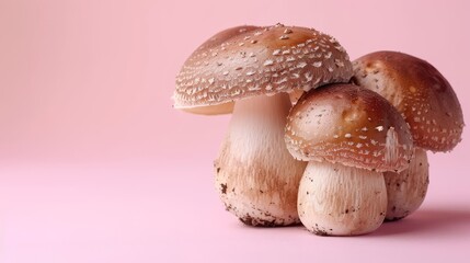 Nameko mushroom   pholiota nameko   soft pastel background for elegant presentation