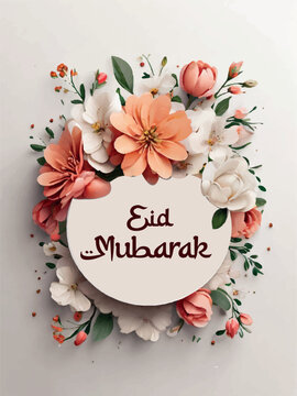  Vector Eid Mubarak Card  Eid Festival Card design with colorful background
