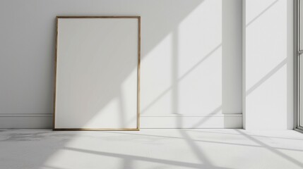 Mock up frame for illustrators, modern home room interior, 3d render