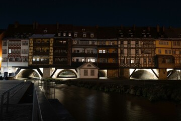 Kramerbrücke Erfurt bei Nacht