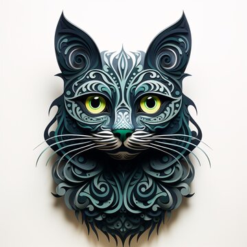 a cat head with a pattern