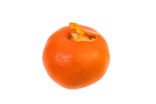 Ripe tasty tangerine isolated on white background.