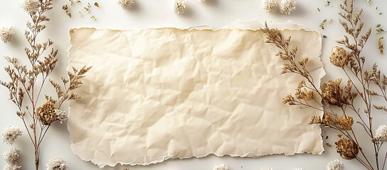 Textured white paper, presenting a blank canvas for creative or culinary composition in natural...