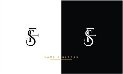 SF, FS,S , F, Abstract letters Logo Monogram