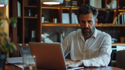 Smart Home Design Manager working on the laptop