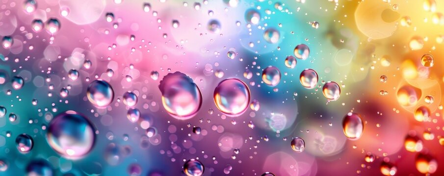 colored glass drops and balls background.