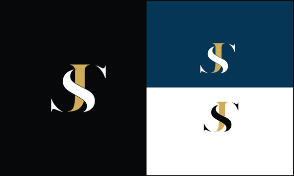 SJ, JS, S, J, Abstract letters Logo monogram