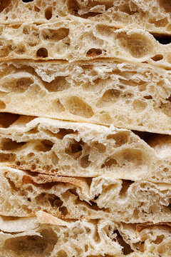 Cross section of pinsa romana, macro. Pinsa background