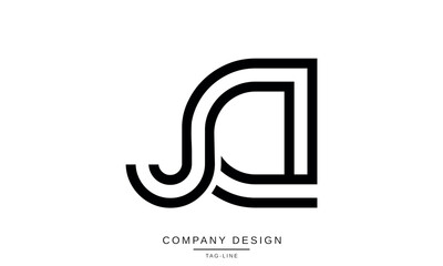 DJ, JD Abstract Letters Logo Monogram Vector Initials