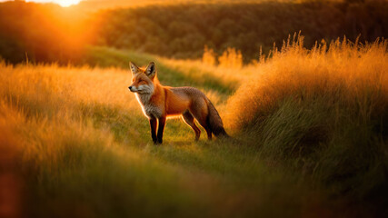 Solitary Sentinel: The Fox of the Golden Field