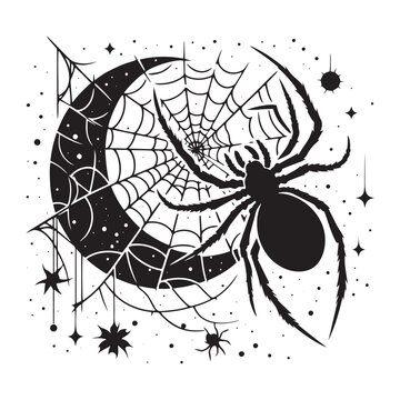 Vector Spider Cobweb Silhouettes Weaving Elegance and Intrigue in Design, spider cobweb vector.