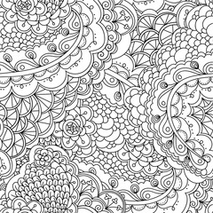Hand draw seamless pattern floral elements. Arabic, oriental, indian motiv. Hand draw vector illustration