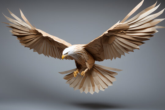 Paperstyle origami eagle, paperstyle eagle
