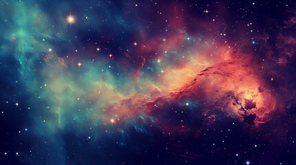 Celestial nebula background showcasing vibrant cosmic colors and starlight