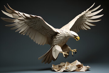 Paperstyle origami eagle, paperstyle eagle