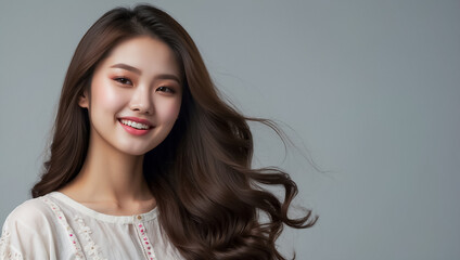 Naklejka premium beautiful looking Asian girl portrait