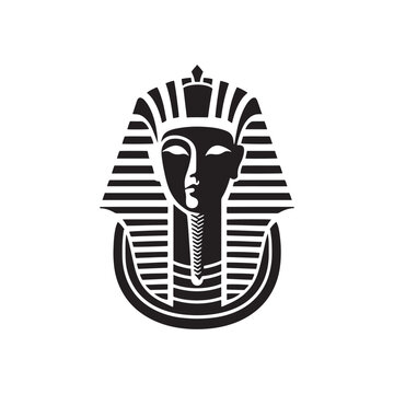 Vector Tutankhamun Silhouette Illuminating the Majesty and Mystique of Ancient Egypt. Tutankhamun black illustration.
