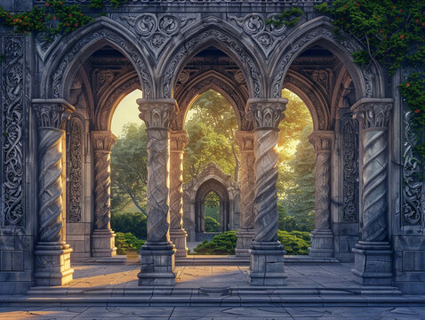 Architectural Ancient , Stone arches, Gargoyles and embellishments, Capturing the grandeur and craftsmanship