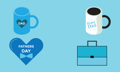 Happy fathers day design, set  of fathers day icon.