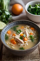 Classic Chicken and Rice Soup with Tender Carrots