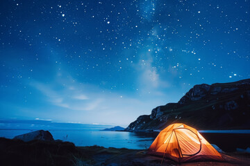 Starry Night Camping Scene